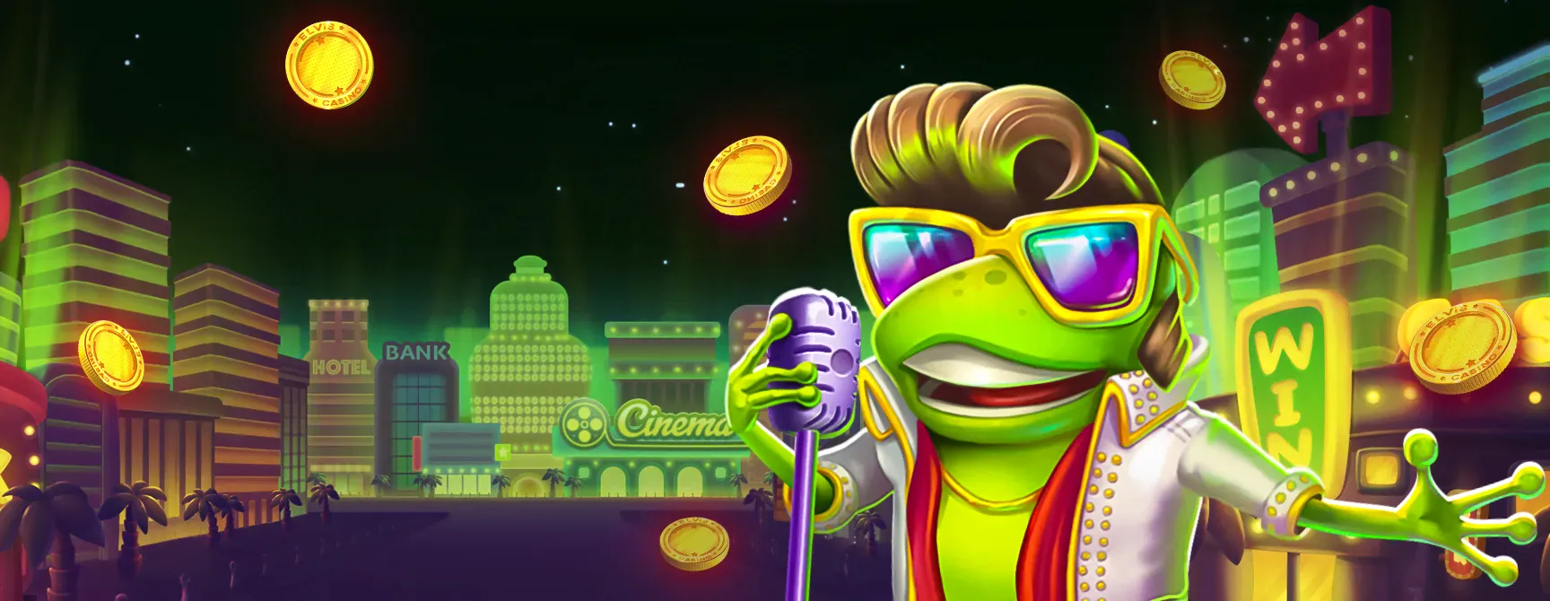 Elvis Frog in Vegas website logo